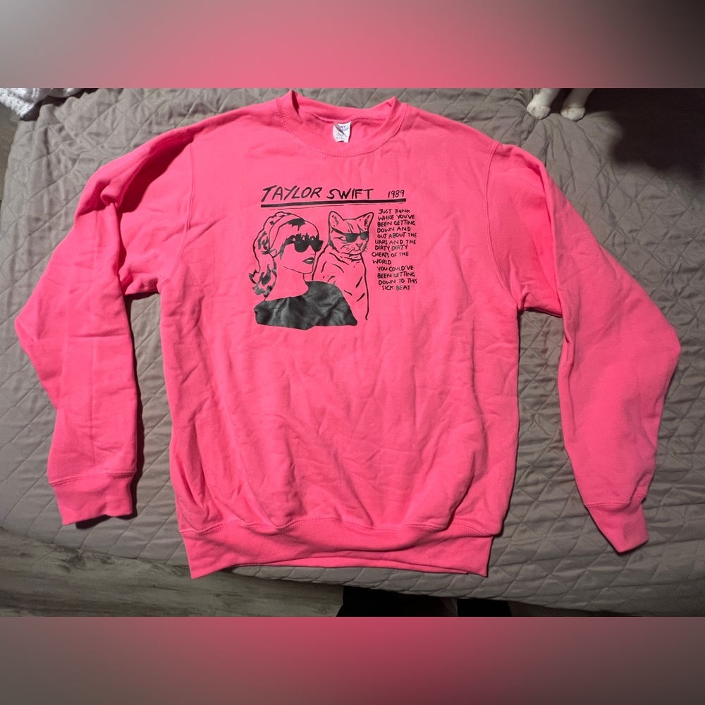 Taylor Swift Pink Crew Neck Sweatshirt